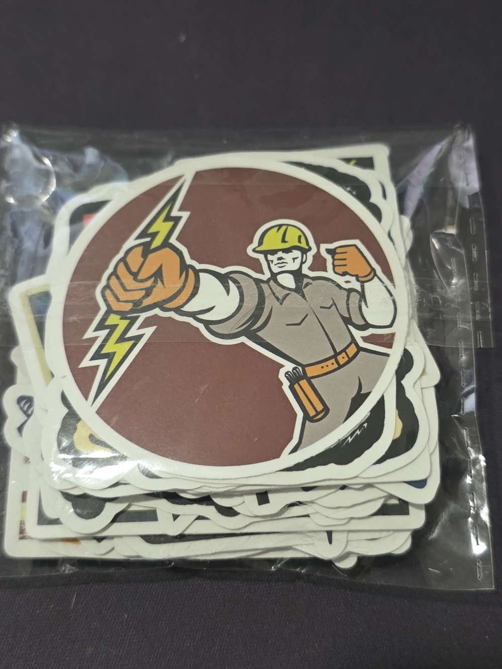 50pc Electrician Sticker Pack – Funny Tradesman Waterproof Vinyl Decals for Hard